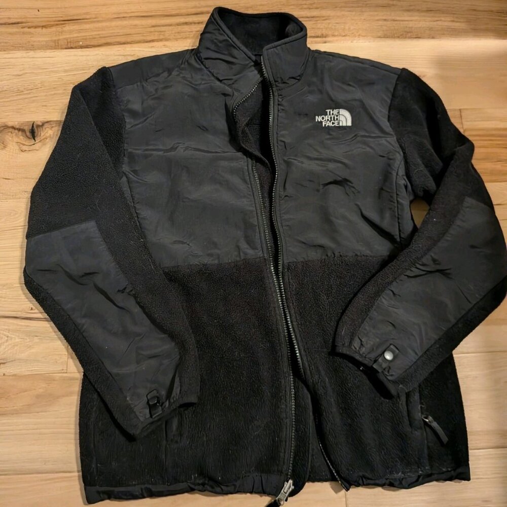 The North Face Black Denali Polartec Fleece Jacket Full Zip Youth Girls Size XL